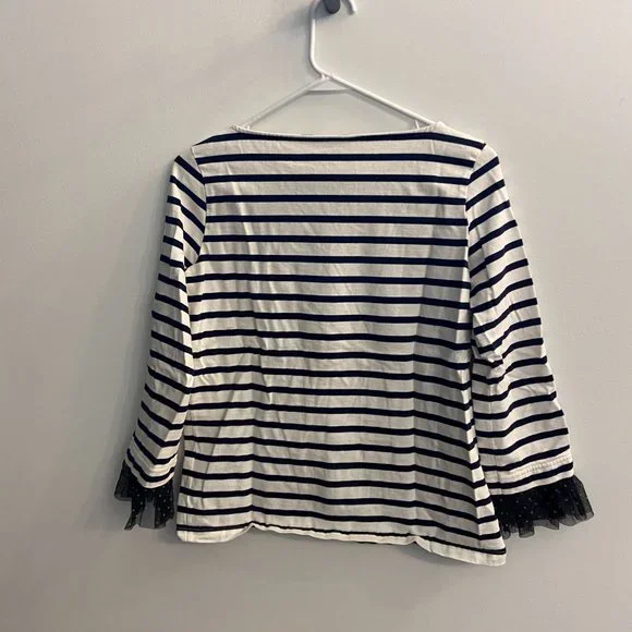 JCrew S Striped Shirt with Ruffle Sleeve - Picture 7 of 9